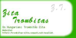 zita trombitas business card